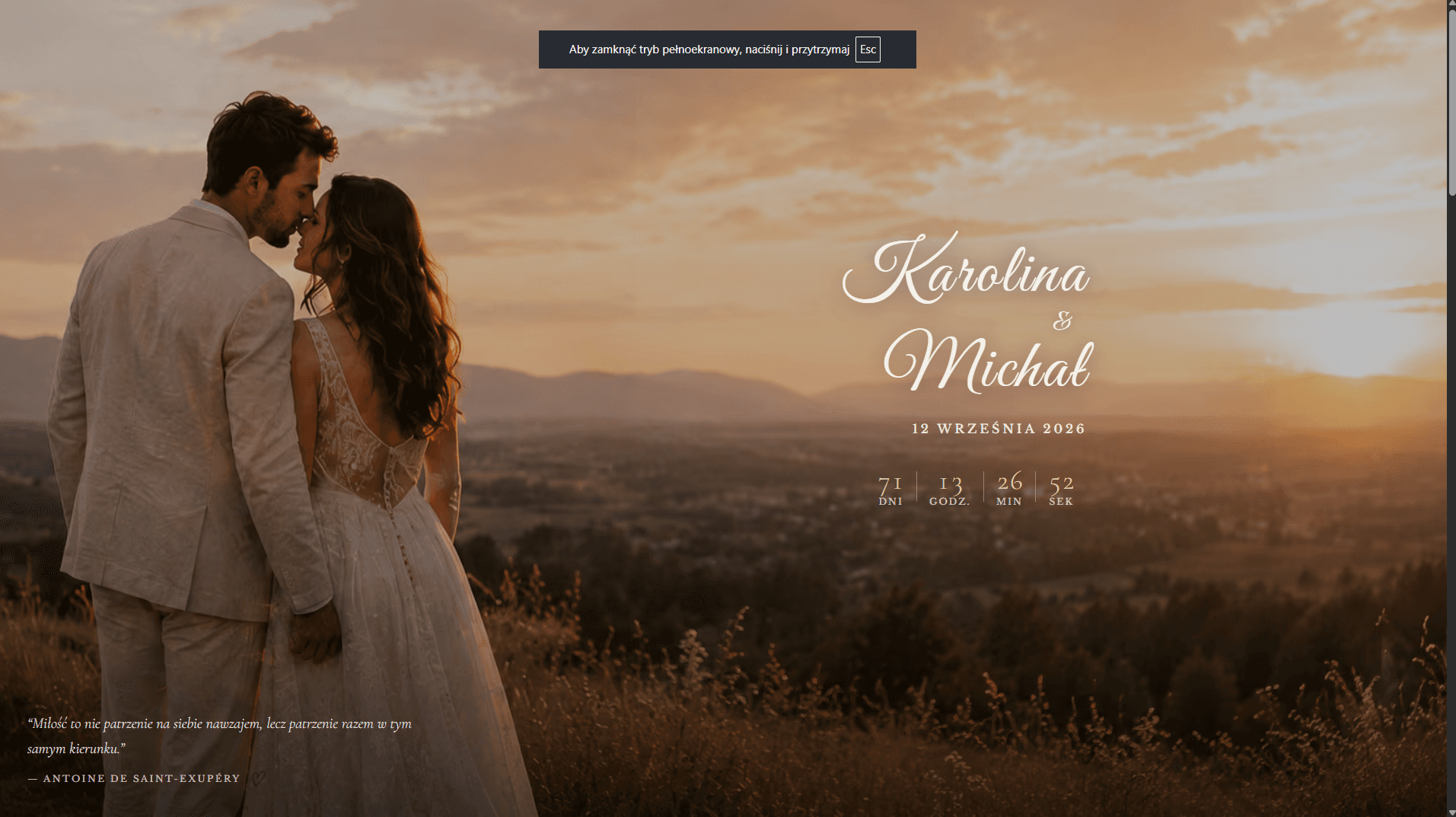 Przykład projektu — Karolina & Michał